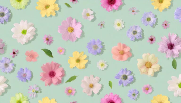 たくさんの花（グリーン）