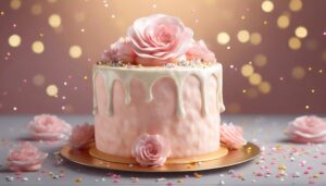 パステルピンクのケーキ