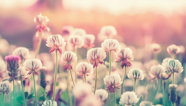 シロツメクサの花畑